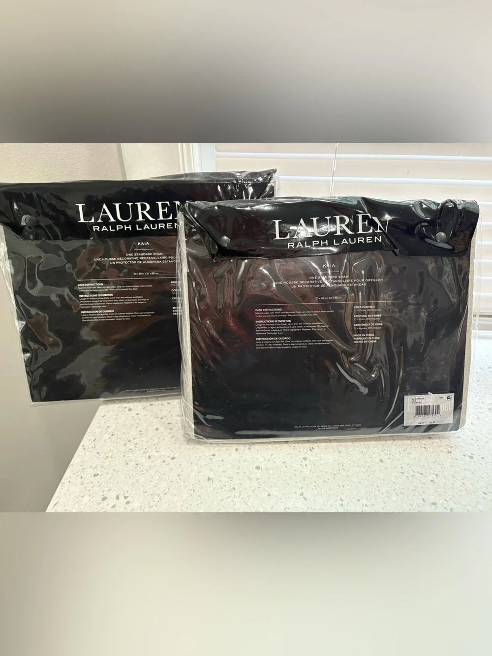 NEW Ralph Lauren Kaia Standard Pillow Shams - Set of 2 in gun metal gray